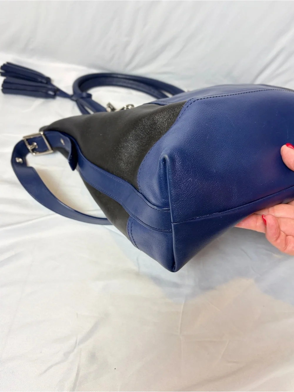 Coach Legacy Leather Rory Satchel Navy Black Colorblock 19902